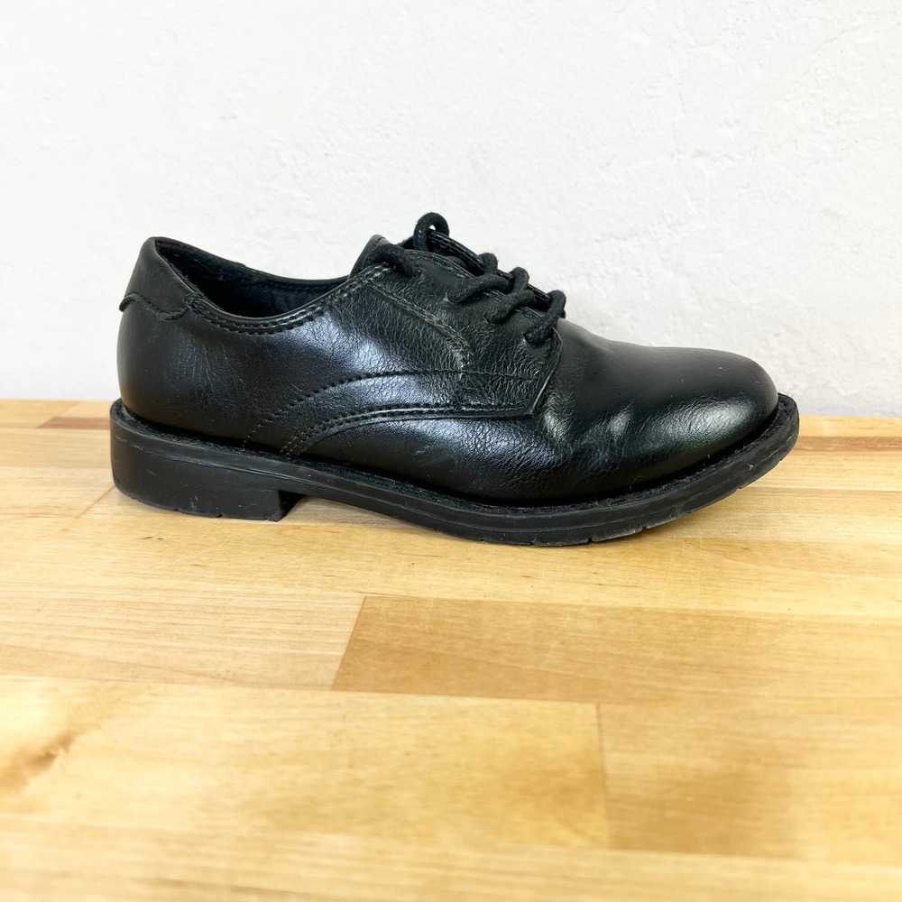 The Children's‎ Place Dress Shoes Oxford Boys Size 13 Black Faux Leather Lace Up